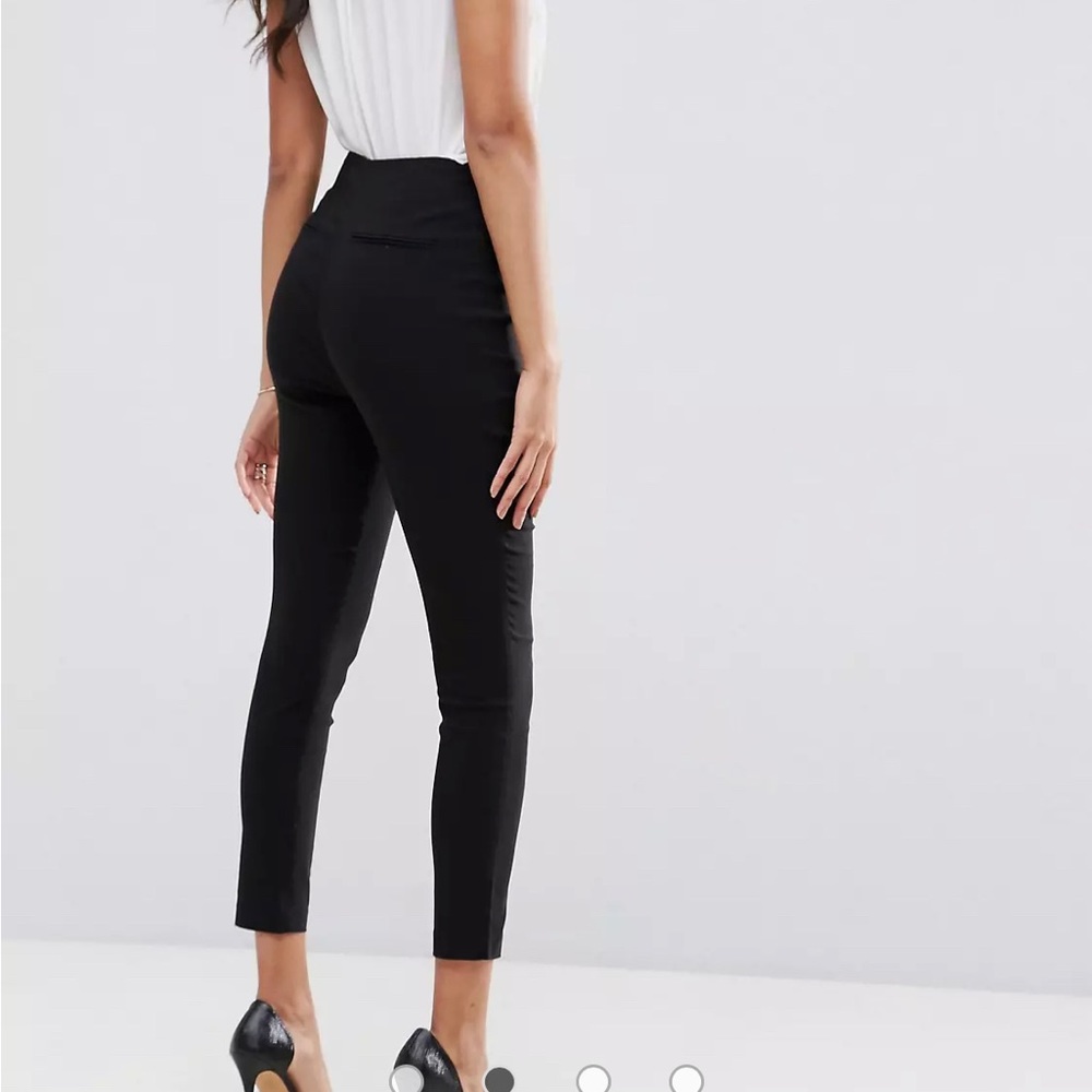 ASOS DESIGN Skinny High Waist Pants Black Size 4 Business Casual Trousers - Picture 6 of 6